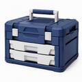 Boîte à outils 48 x 28 x 35 cm en plastique bleu à tiroirs portable
