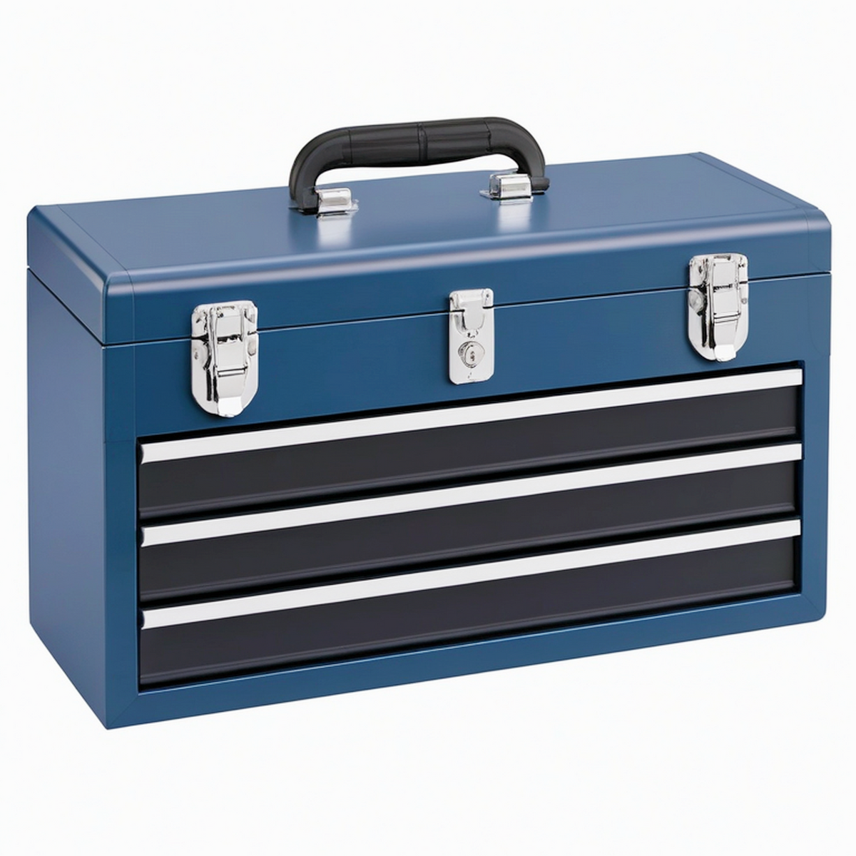 Coffre à outils 60 x 30 x 35 cm en acier bleu à tiroirs verrouillable