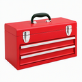 Boîte à outils 50 x 25 x 30 cm en acier rouge à 3 tiroirs portable