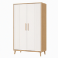 Armoire de rangement 90 x 50 x 180 cm en bois beige et chêne à 2 portes style scandinave