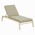 Chaise longue de jardin 200 x 70 cm en métal et tissu vert kaki avec dossier réglable