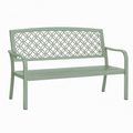 Banc de jardin 120 cm en acier vert à dossier ajouré